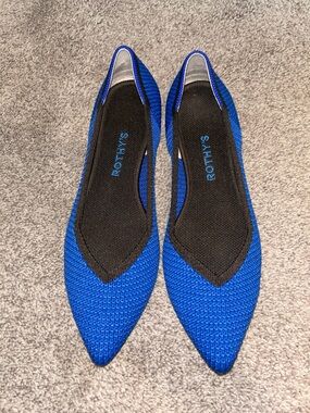 Rothy's Royal Blue Pointed Knit Flats